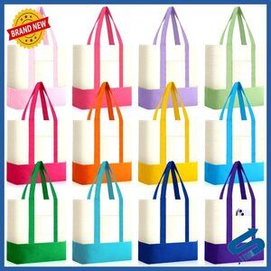 Canvas Tote Bags Bulk with Outer Pocket Sublimation Blank Reusable Grocery DIY